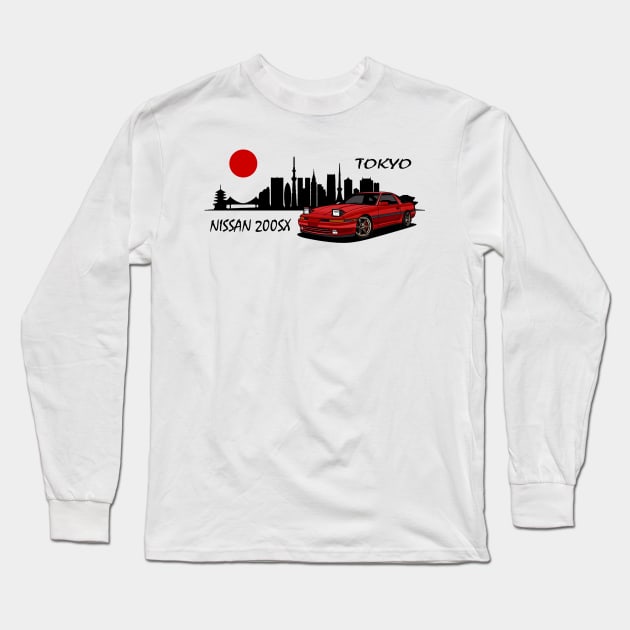 Nissan 200SX, JDM Car Long Sleeve T-Shirt by T-JD